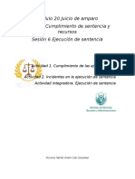 Módulo 20 Juicio de Amparo Unidad 3 Cumplimiento de Sentencia y Recursos Sesión 6 Ejecución de Sentencia