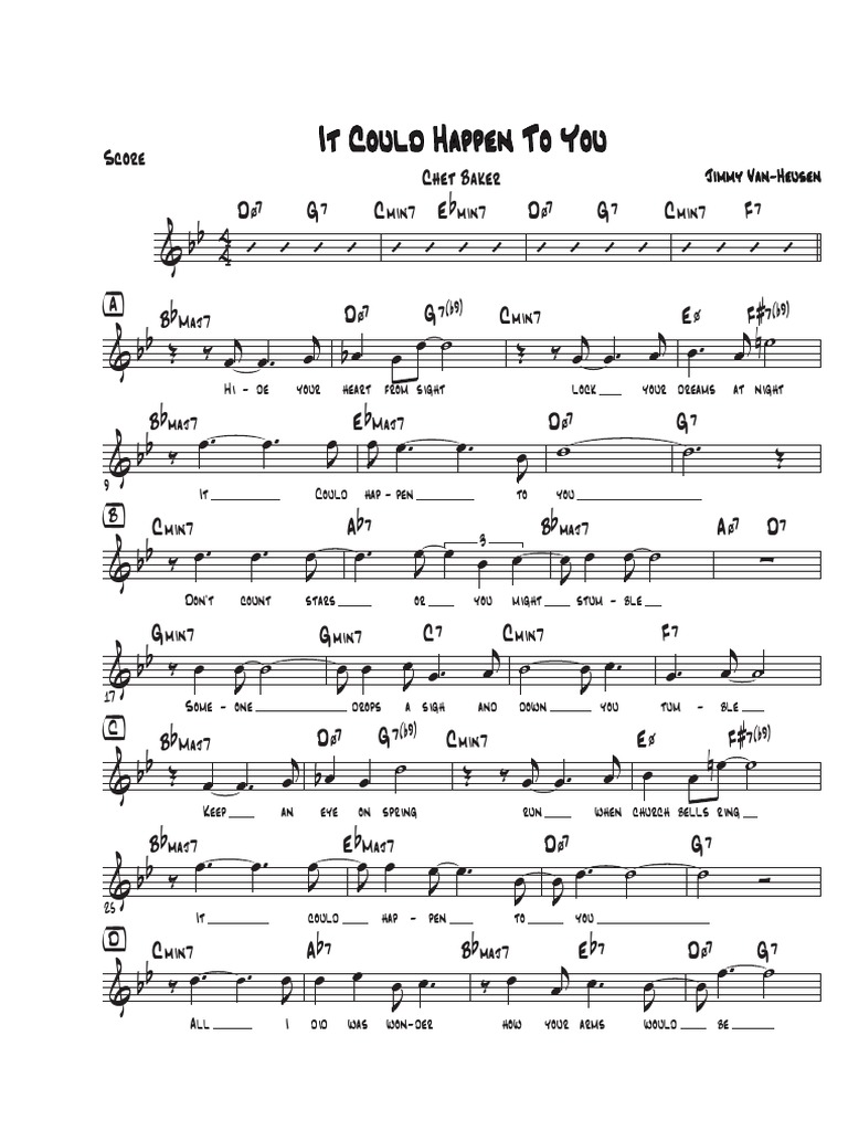 It Could Happen To You (Chet Baker) BB Score PDF