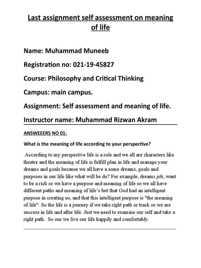 last-assignment-self-assessment-on-meaning-of-life-pdf-meaning-of