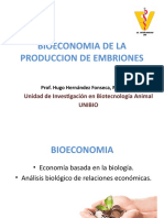 Bioeconomia de La Produccion de Embriones: Unidad de Investigación en Biotecnología Animal Unibio