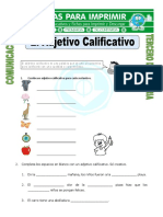 Ficha El Adjetivo Calificativo Para Tercero de Primaria