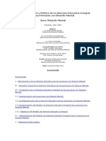 Conceptualización y Política de La Atención Educativa Integral de Las Personas Con Retardo Mental