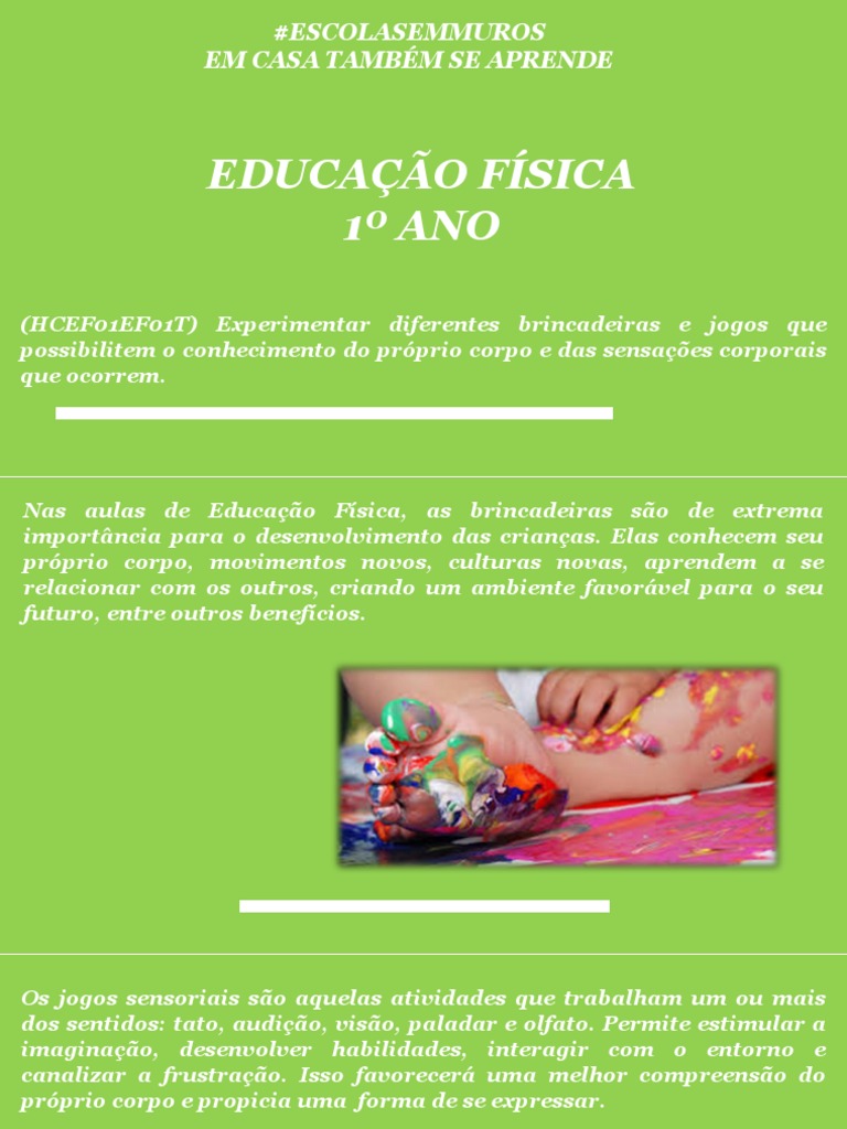 DOC) Atividades Jogos Motores, sensoriais e cognitivos - Educação