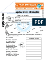 Ficha de Palabras Agudas Graves y Esdrujulas Para Segundo de Primaria