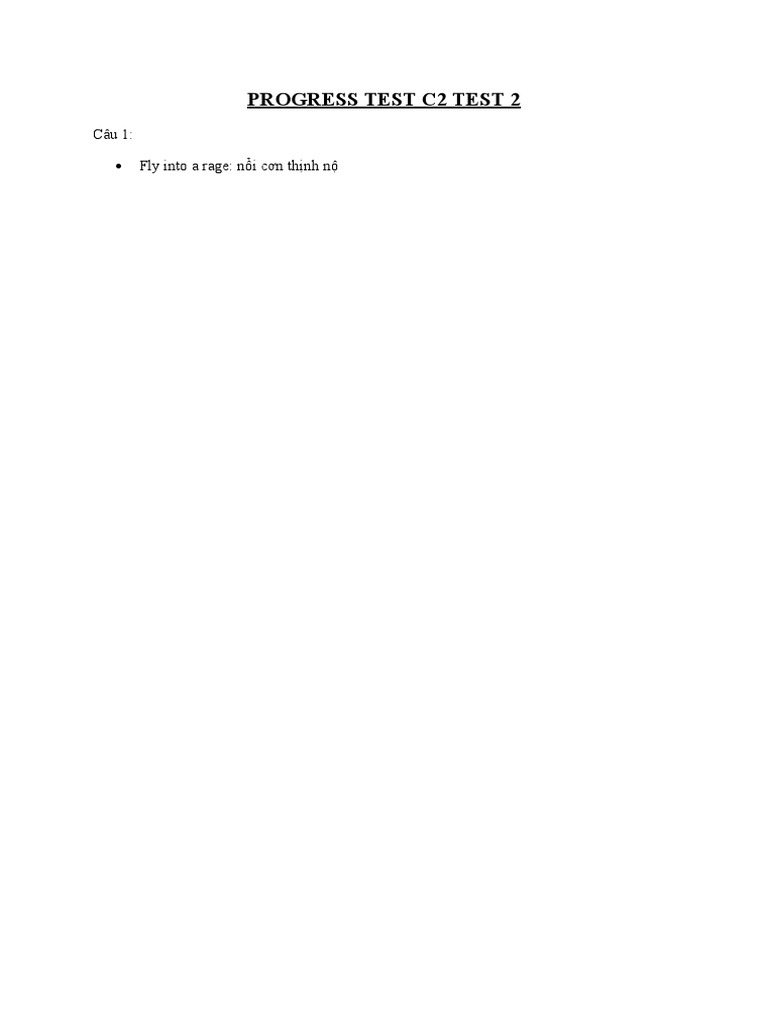 Progress Test 2 Unit 2 | PDF