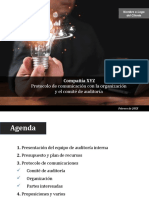 Modelo de Presentación Del Protocolo de Comunicación Con La Organización y El Comité de Auditoría