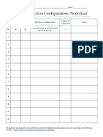 Atomic Electron Configurations Worksheet: Element Symbol Atomic Number Electron Configuration Unpaired Electrons Notes