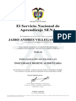 El Servicio Nacional de Aprendizaje SENA: Jairo Andres Villegas Gomez