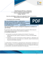 Guía de Actividades y Rúbrica de Evaluación - Unidad 2- Tarea 2 –Ecuaciones Diferenciales de Orden Superior