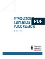 Introduction To Legal Issues in Public Relations: by Karen A. Henry