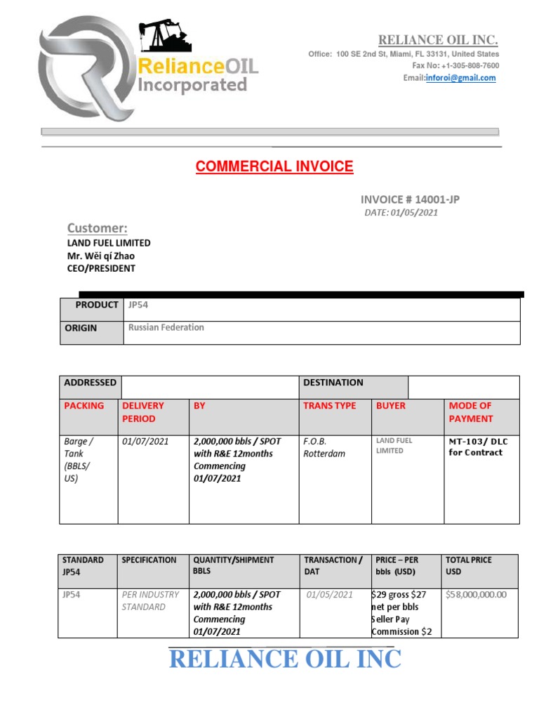 JP54 Commercial Invoice Details | PDF | Invoice | Business
