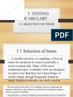 Testing Vocabulary: 5.1 Selection of Items