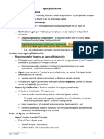 Agency Quicksheet Nature of Agency Relationships