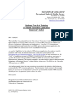 University of Connecticut: Optional Practical Training 17-Month Extension Application Employer's Letter
