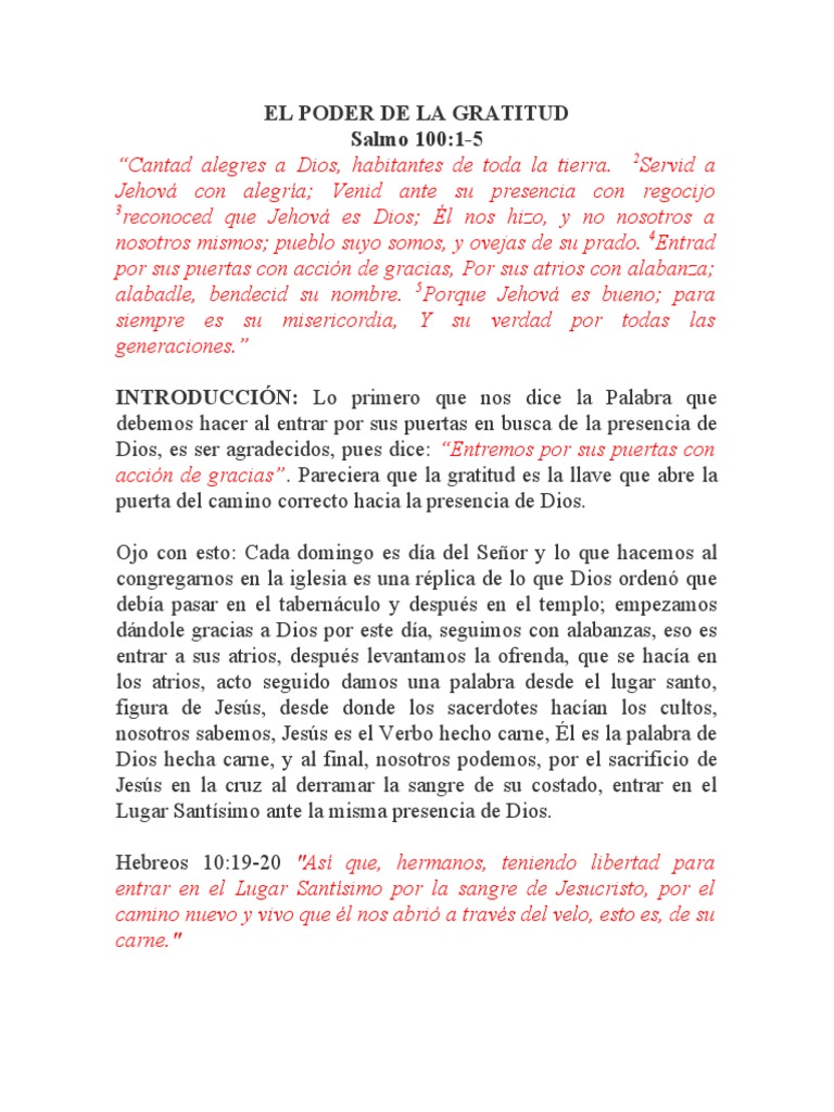 El Poder de La Gratitud | PDF | Gratitud | eucaristía