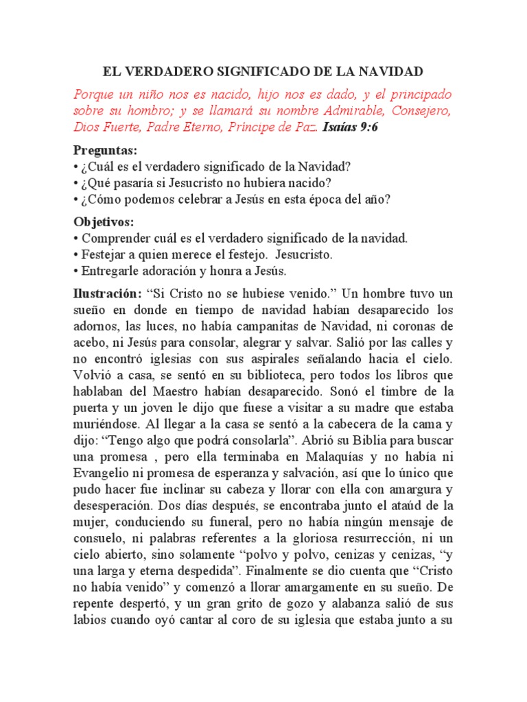 El Verdadero Significado de la Navidad | PDF | Navidad | Salvación