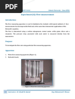 Experiment 4 Hydraulics Lab