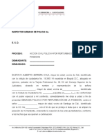 Querella Por Perturbacion A La Propiedad y A La Posesion Gloria Botia 22 Febrero 2021