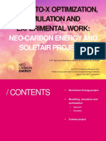 Power-To-X Optimization, Simulation and Experimental Work:: Neo-Carbon Energy and Soletair Projects