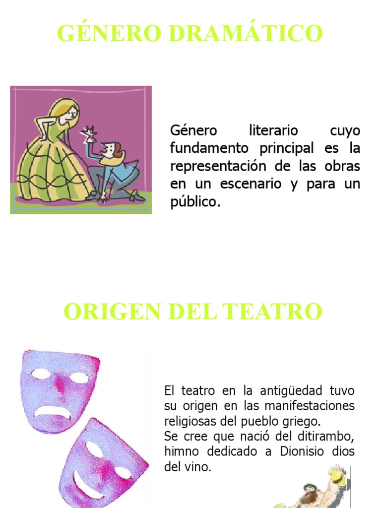 Diapositivas Genero Dramatico Quinto 2018 | PDF | Teatro | Comedia