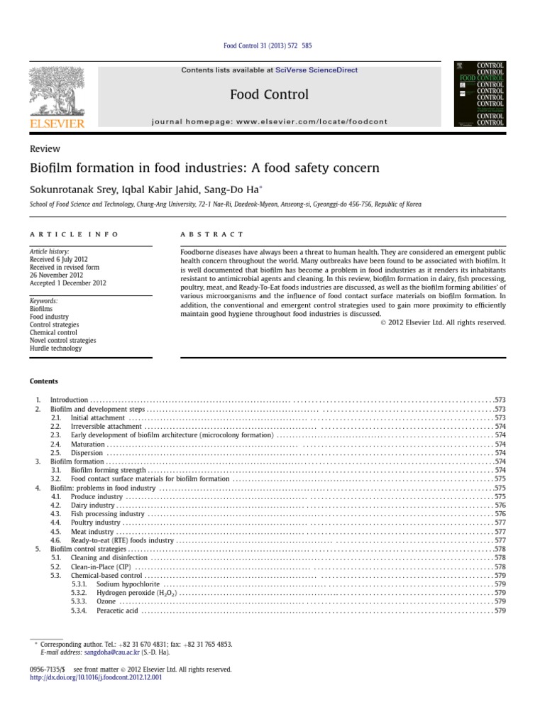 Biofilm Formation In Food Industries A Food Safety Concern – KJDNPR
