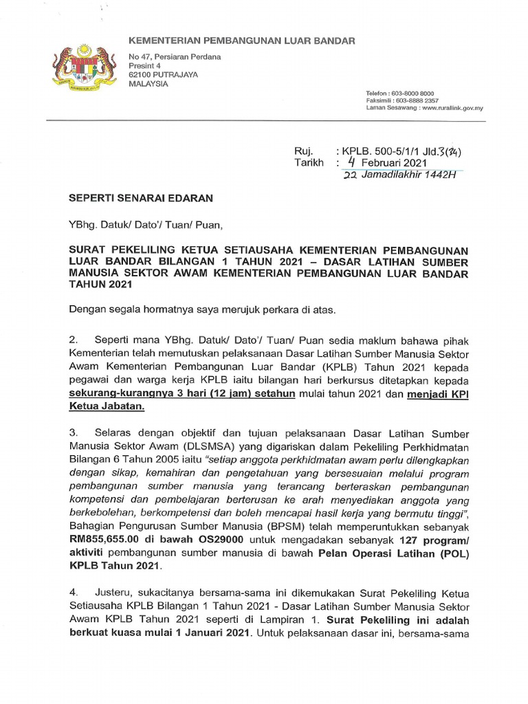Surat Pekeliling Dasar Latihan Kplb Pdf