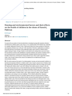 Housing and Environmental Factors and Their Effects On The Health of Children in The Slums of Karachi, Pakistan - PubMed