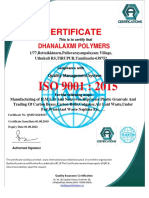 Certificate: Dhanalaxmi Polymers