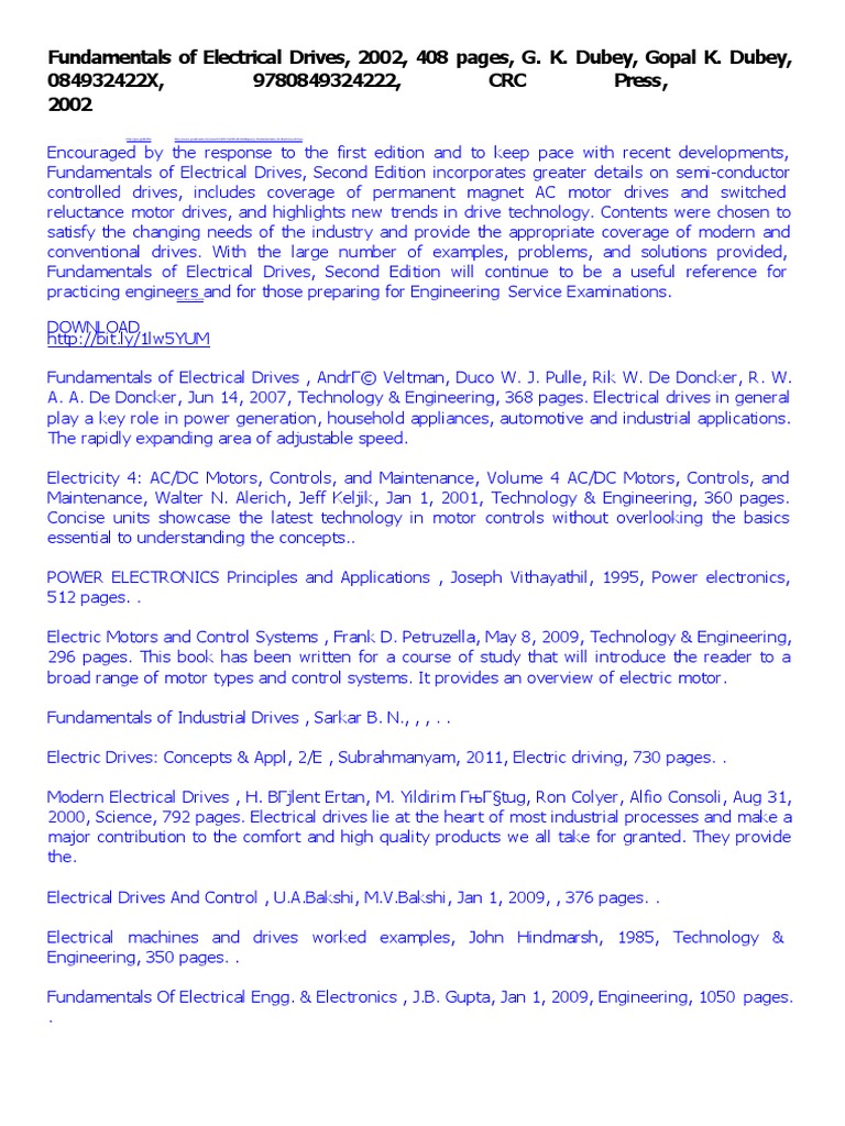 Electrical Drives Fundamentals Guide | PDF | Electric Motor | Power ...