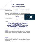 Arancel de Abogados Arbitros Procuradores Mandatarios Jud