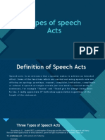 Types of Speech Acts: Click To Edit Master Title Style