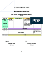 Weekly Home Learning Plan: Sss Village Elementary School