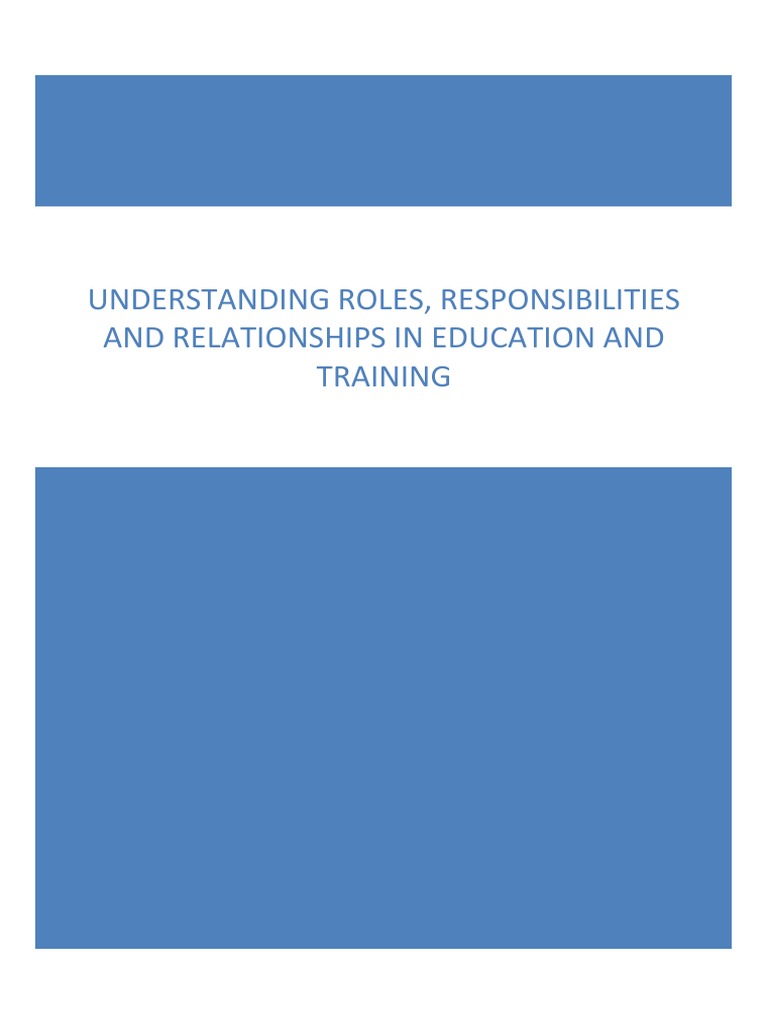 Roles and Responsibilities in Education | PDF | Teachers | Disability