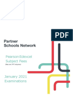 Pearson Edexcel Fees List January 2021