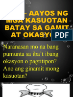 Pag - Aayos NG Mga Kasuotan Batay Sa Epp