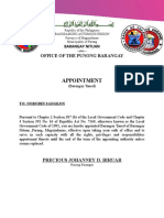 Appointment: Office of The Punong Barangay