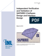 Independent Verification and Validation of SAPHIRE 8 Software Design and Interface Design