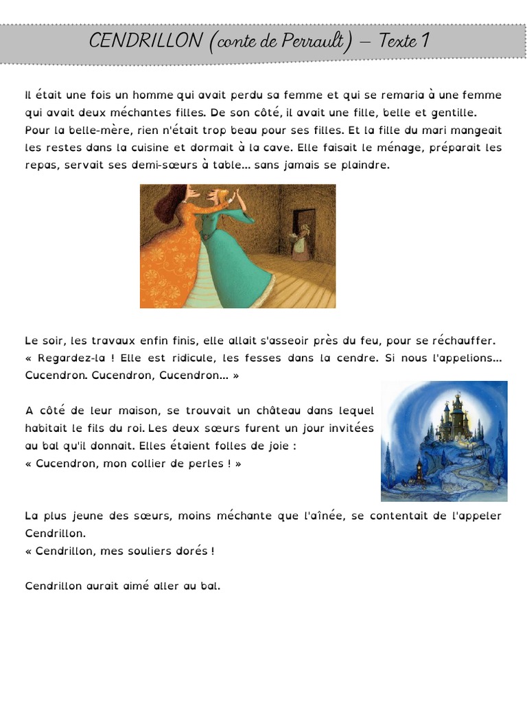 Qui A Ecrit Le Conte De Cendrillon