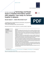 Understanding Technology and People Issues in Hospital Information System (HIS) Adoption: Case Study of A Tertiary Hospital in Malaysia
