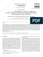 Simultaneous Determination of Calcium, Magnesium and Zinc in Different Foodstuffs and Pharmaceutical Samples With Continuous Wavelet Transforms