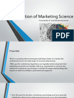 Evolution of Marketing Science: Presented By: Dr. Syed Hasnain Alam Kazmi