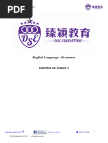 English Language - Grammar Exercise On Tenses 1