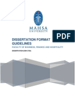 Dissertation Format Guidelines for MAHSA University