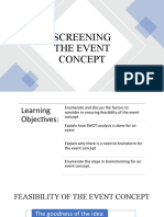 EVENT SCREENING FEASIBILITY