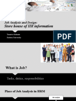 Job Analysis and Design: Job Analysis and Design:: Store House of HR Information Store House of HR Information