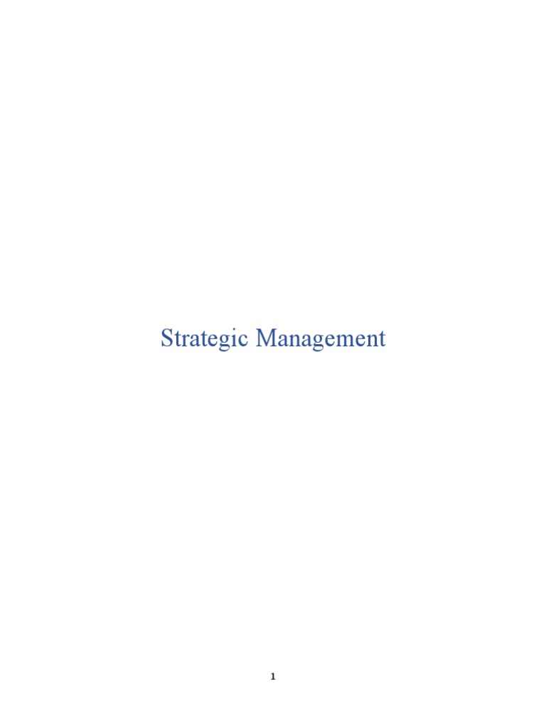 Strategic Management Pdf Value Chain Strategic Management
