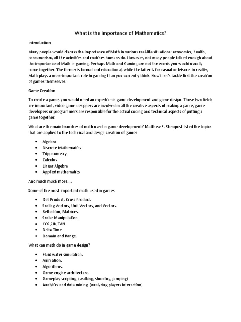 What Is The Importance of Mathematics | PDF | Vector Space | Teaching ...