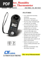 Anemometer, Humidity Light Meter, Thermometer: Model: LM-8000