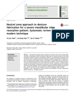 Neutral Zone Approach To Denture Fabrication For A Severe Mandibular Ridge Resorption Patient: Systematic Review and Modern Technique