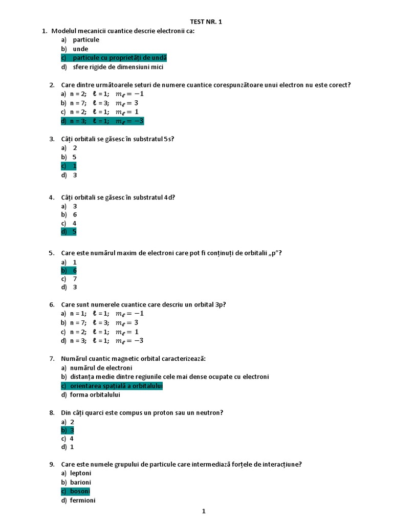 TEST NR 1 CH | PDF